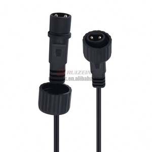 厂家供应电源线<span class=keywords><strong>2.3</strong></span>针防水插头2468-24号-2芯线户外防水插头电源线 - Product Image 1