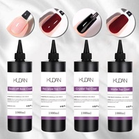KUDAN 1L Gel de base fonctionnel UV écologique non toxique, finition mate cristalline, couche de finition sans résidu, OEM ODM ISO22716 CPNP HALAL, vente en gros