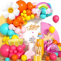 Kit d'arche de ballons en latex écologique personnalisé pour fête Hawaïenne ALOHA, décoration estivale, rentrée scolaire, anniversaire