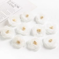 Accessoires de Noël 45MM : Fleurs artificielles en fil semi-finies pour la confection de coiffes, chaussures, épingles à cheveux et vêtements