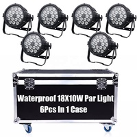 Lumière extérieure à effet couleur IP 65 étanche 18X10W RGBW 4 en 1 Led Parcans main dans la main connecter éclairage de scène DJ Disco lampe