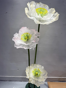Decorazione da Terra Gigante a Forma di Papavero in Organza Sfumata <span class=keywords><strong>Rosa</strong></span> <span class=keywords><strong>e</strong></span> Bianca - Product Image 1