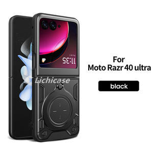 Funda de teléfono con soporte tridimensional Lichicase TPU para <span class=keywords><strong>Motorola</strong></span> <span class=keywords><strong>Razr</strong></span> 40 Ultra CD patrón cubierta de ventana deslizante - Product Image 2