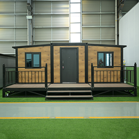 Maison conteneur préfabriquée mobile, personnalisable et extensible, en acier léger, coupe-vent, pour logement touristique, avec salle de bain, 20 pieds, 40 pieds, à montage rapide