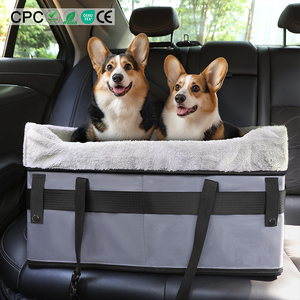 Siège rehausseur double premium pour chien, pour petits chiens, transporteur de voyage pour animaux de compagnie avec ceinture de sécurité pour 2 petits chiens - Product Image 1