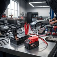 Cables de Arranque de Cobre Estañado 8AWG para Batería Milwaukee M18, Adaptador de Arranque de Emergencia para Automóvil con Pinzas de Cocodrilo