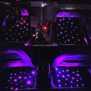 Tapis de voiture à fibres optiques LED avec télécommande APP, <span class=keywords><strong>4</strong></span> pièces, tapis de voiture universels à fibres optiques, éclairage étoilé - Product Image 6