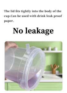 32 OZ plastik içecek kovaları toptan tek kullanımlık meyve konteyner temizle kapaklı kova bardak - Product Image 5