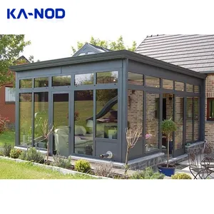 Sunroom ile bahçe ev planları için özel siyah çerçeve lamine cam