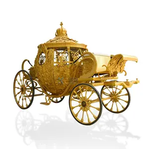 Wedding Horse Carriage Decoration England Style Horse Draw Carriage Christmas Metal White Cinderella Pumpkin Carriage