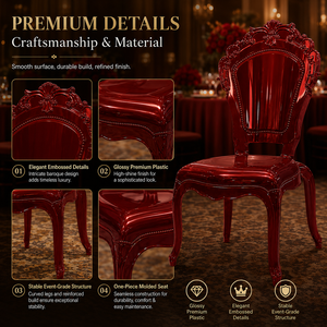 Silla Apilable de Alta Calidad para Hotel, Modelo PC <span class=keywords><strong>Claret</strong></span> Royal Princess Bella, Ideal para Bodas, Banquetes y Eventos - Product Image 4