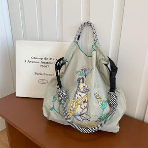 กระเป๋าถือผ้าใบไนลอนเป็นมิตรต่อสิ่งแวดล้อมสำหรับผู้หญิงกระเป๋าใส่ของแบบพกพาใช้ซ้ำได้ลายการ์ตูนน่ารักใหม่ล่าสุด - Product Image 4