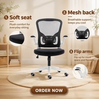 Chaise de bureau en maille blanche, design ergonomique moderne avec appuie-tête réglable, chaise de bureau en tissu, vente chaude