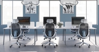 Silla de oficina ergonómica ejecutiva moderna de gran oferta, malla giratoria negra con respaldo medio ajustable para escritorios de computadora