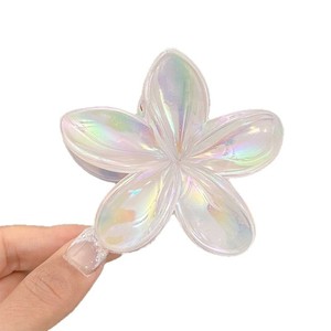 Pinza de Pelo Floral Frangipani Grande Blanca AB <span class=keywords><strong>Color</strong></span>, Estilo Europeo Americano, Versátil y Deslumbrante, para Mujer - Product Image 5