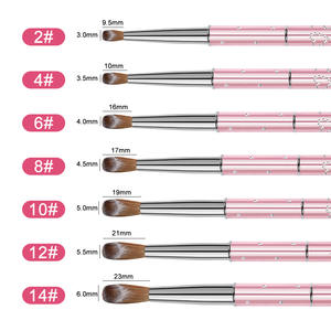 Stylo de modelage professionnel pour ongles en cristal liquide, avec tige métallique rose, poils Kolinsky et manche en bois, outil d'extension d'ongles - Product Image 3