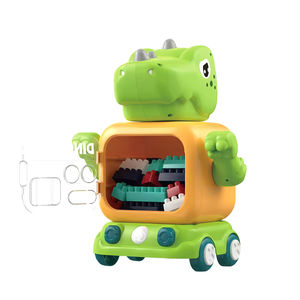 Gran recomendación, 108 Uds., bloques de construcción DIY, juegos de dinosaurios, modelo creativo de juguete con coche de bloques de construcción de rueda libre - Product Image 3