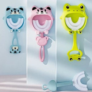 <b>U</b>-<b>Shaped</b> Children's <b>Toothbrush</b> Cartoon Animal Baby <b>Toothbrush</b> 360 Degree <b>Kids</b> Teeth Oral Care Cleaning Brush Silicone Teether - Product Image 4