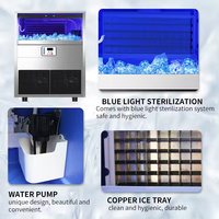 Machine à glaçons industrielle et commerciale de 120 kg/24 heures avec compresseur et pompe à eau, capacité de stockage de 50 kg, type tout-en-un