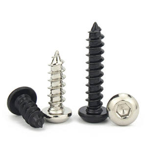 M2 X 5mm M3 X 12mm Acier zingué noir Pan Round Button Head Hex Socket Tôle <span class=keywords><strong>Vis</strong></span> autotaraudeuse <span class=keywords><strong>Vis</strong></span> hexagonale - Product Image 5