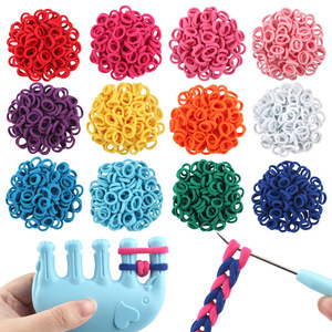 Kit de tricot circulaire avec boucles <span class=keywords><strong>élastique</strong></span>s <span class=keywords><strong>pour</strong></span> enfants, boucles en tissu <span class=keywords><strong>pour</strong></span> <span class=keywords><strong>bracelet</strong></span> DIY et jouet de tissage éléphant, cadeau d'anniversaire <span class=keywords><strong>pour</strong></span> enfants - Product Image 2