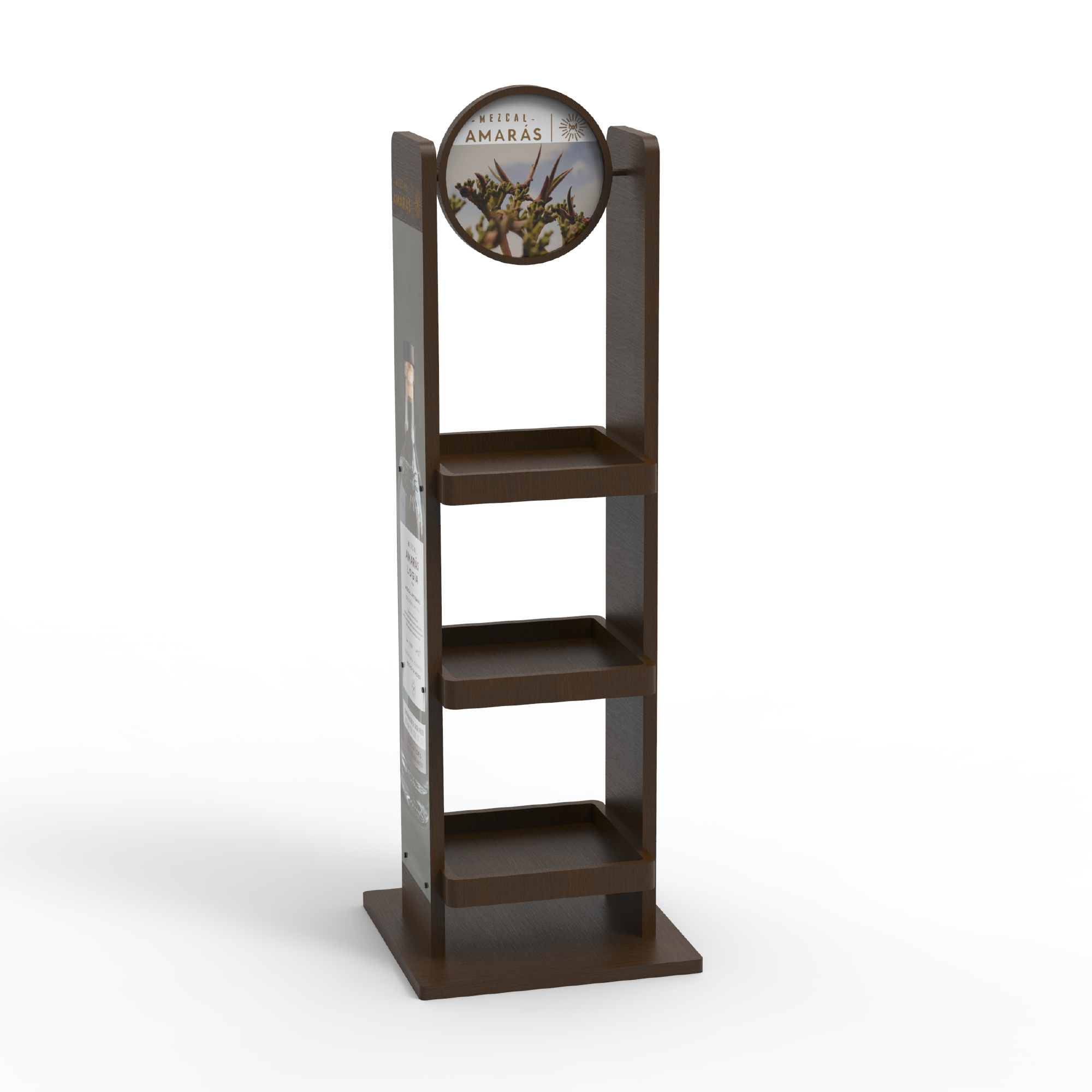 Wooden Wine Display Rack Free Standing Wine Holder Display Shelves Solid Wood — view 6