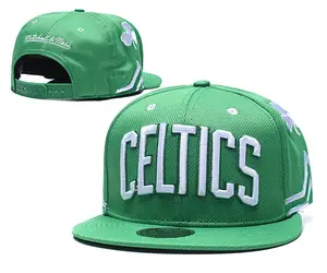 Bonés de beisebol esportivos bordados 3D lisos personalizados com logotipo da marca mais vendidos para NBAing Basketball americano Boston e Celtics, 2024