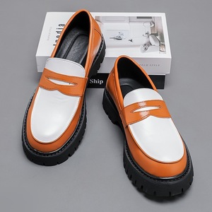 British Style Thick Platform Loafers For Men Slip <b>On</b> Business Casual Leather Shoes Large Size Comfort Non Slip Formal Dress Shoe - Product Image 4