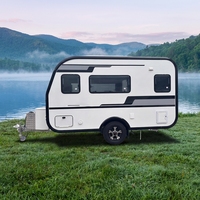 Mini-caravanes de voyage modernes et légères personnalisées, construction en aluminium, double essieux, salle de bain, pour le camping en plein air et les utilisations tout-terrain
