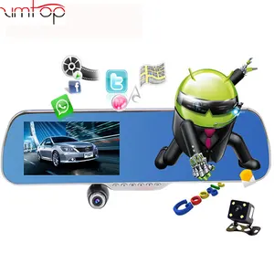 Full HD 1080 P 5 "Touch dual Cámara Android navegación GPS WiFi FM aparcamiento coche DVR espejo retrovisor