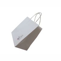 Sac en papier kraft blanc recyclé personnalisé avec logo, sac à main réutilisable pas cher, sacs en papier kraft blanc pour le shopping