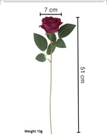 Bunga Mawar Beludru Buatan 51cm - Tahan Lama 3-5 Tahun untuk Dekorasi Natal, Hari Valentine, Pernikahan & Dinding Bunga