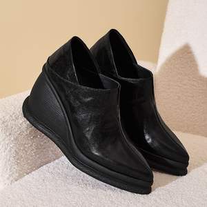 Elegantes Botas Largas Retro para Mujer, Hechas a Mano con Cuero Genuino, Impermeables, Duraderas, Antideslizantes, de Color Sólido, con Punta en Pico, Casuales - Product Image 4