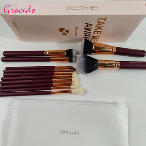 Juego <span class=keywords><strong>de</strong></span> 15 Brochas <span class=keywords><strong>de</strong></span> <span class=keywords><strong>Maquillaje</strong></span> <span class=keywords><strong>de</strong></span> Primera Calidad en Rojo Marrón para Artistas Profesionales y Salones - Product Image 4