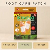 Custom OEM Ginger Salt Foot Patch 10 Pads Natural Herbal Cleansing Foot Pads for Sleep Body Relaxing Foot Fatigue Care