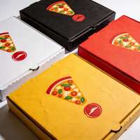 Boîtes à pizza pliables en papier kraft personnalisées, durables et recyclables, avec pelliculage mat/brillant, doublure en éponge et poignée