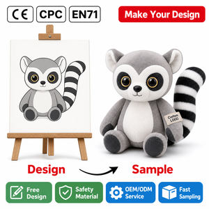 Peluche Personalizzato, Portachiavi in Peluche Personalizzato, Adorabile <span class=keywords><strong>Personaggio</strong></span> Lemur con Coda ad Anello per Eventi Aziendali, Omaggi e Souvenir - Product Image 1