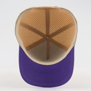 Bsci Tùy Chỉnh Thiết Kế 5 Bảng Điều Chỉnh Laser Cắt Lỗ Thể Thao Hat OEM Thêu Vá Logo Cap Polyester Gorras Hợp Thời Trang Unisex Mũ Bóng Chày - Product Image 5