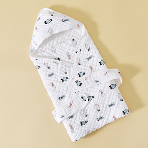 Motif animal personnalisé Serviette de bain à capuche pour bébé Peignoir pour bébé Couverture de douche pour enfants - Product Image 4