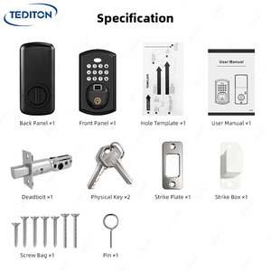 กุญแจล็อคประตูอัจฉริยะสำหรับประตูหน้าบ้าน ระบบไบโอเมตริกซ์ สแกนลายนิ้วมือ  แบบไม่ใช้กุญแจ พร้อมแป้นกดรหัส - Product Image 6