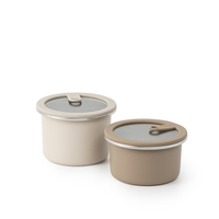 Ensemble de contenants de stockage alimentaire empilables en acier inoxydable rond avec couvercle hermétique transparent pour la cuisine, le réfrigérateur et la préparation des repas