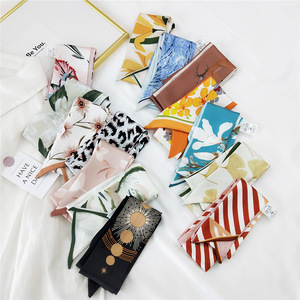 Bán Buôn Mùa Xuân Nhỏ Dài Hẹp Ribbon Màu Sắc Khác Nhau Túi Xử Lý Bọc Khăn Tùy Chỉnh In Chiếc Khăn Lụa - Product Image 4