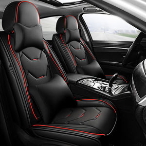 Vente flash : Housse de siège de voiture en cuir PU 5 places, ensemble complet, noir, broderie fine, ligne rouge, coussin de siège de voiture, protection pour Ford Focus - Product Image 3