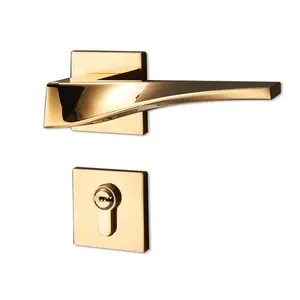 Новый итальянский лидер продаж YONFIA 8041, дизайн дверной замок из золотого цинкового сплава PVD для гостиниц, современные минималистичные дверные ручки для межкомнатных дверей