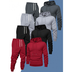 Conjunto de sudadera con capucha y pantalones deportivos para hombre, ropa deportiva de color sólido, Smlxlxxl, colores mezclados, conjunto informal para caballero de negocios - Product Image 5