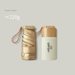 Logo personnalisé Mini 14cm Plat Manuel Parapluie de <span class=keywords><strong>Voyage</strong></span> Pliant Portable UV Protection Solaire Cadeau pour les Femmes Carte-friendly - Product Image 5