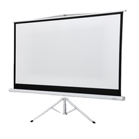 Support d'écran de projecteur portable en alliage d'aluminium blanc mat de 84 pouces