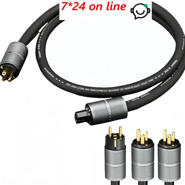 XS-6N OCC Core for High Power Amplifier US EU AU Plug HiFi Cable Pure Copper Connection
