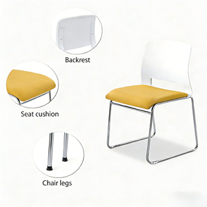 Chaise <span class=keywords><strong>de</strong></span> visiteur simple et économique en gros, chaise <span class=keywords><strong>de</strong></span> conférence empilable CKD avec cadre en acier pour <span class=keywords><strong>bureau</strong></span> et hôtel, couleur et taille personnalisables - Product Image 3