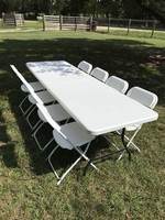 Table pliante en plastique d'extérieur de 240 cm (8 pieds) avec plateau solide non pliable pour événements et banquets – Vente en gros